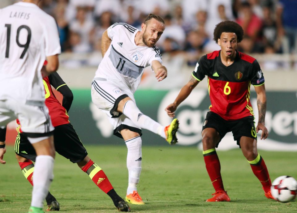  Cyprus struggled with the class of the Belgium squad