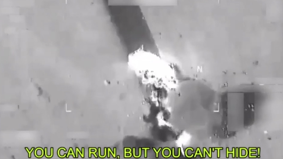  The US military taunted ISIS with this chilling message as the truck is hit by an airstrike