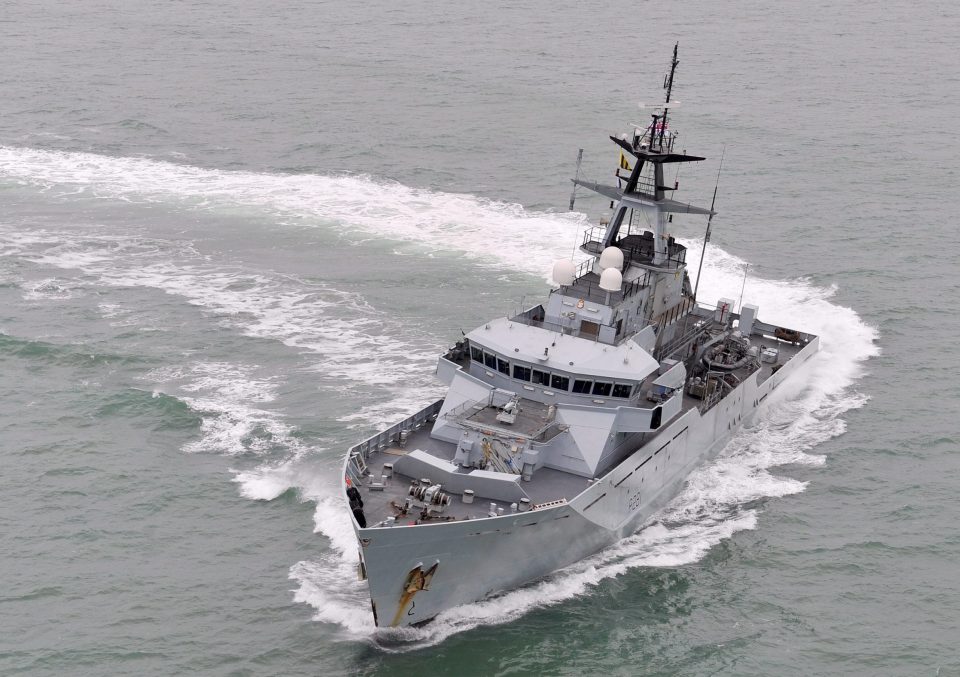 DOUBLE ESCORT DUTY AS HMS TYNE FOLLOWS TWO RUSSIAN WARSHIPS THROUGH CHANNEL