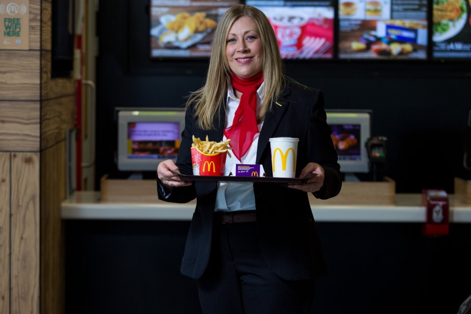  Mum-of-three Sara Staniforth manages 90 staff as a Business Manager for McDonald's in Nottingham, after becoming a crew member in her teens