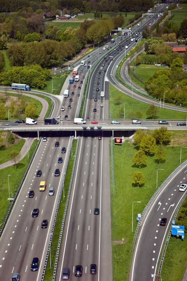 A stone tile was dropped from a motorway overpass, killing a woman (Stock shot of motorway bridge)