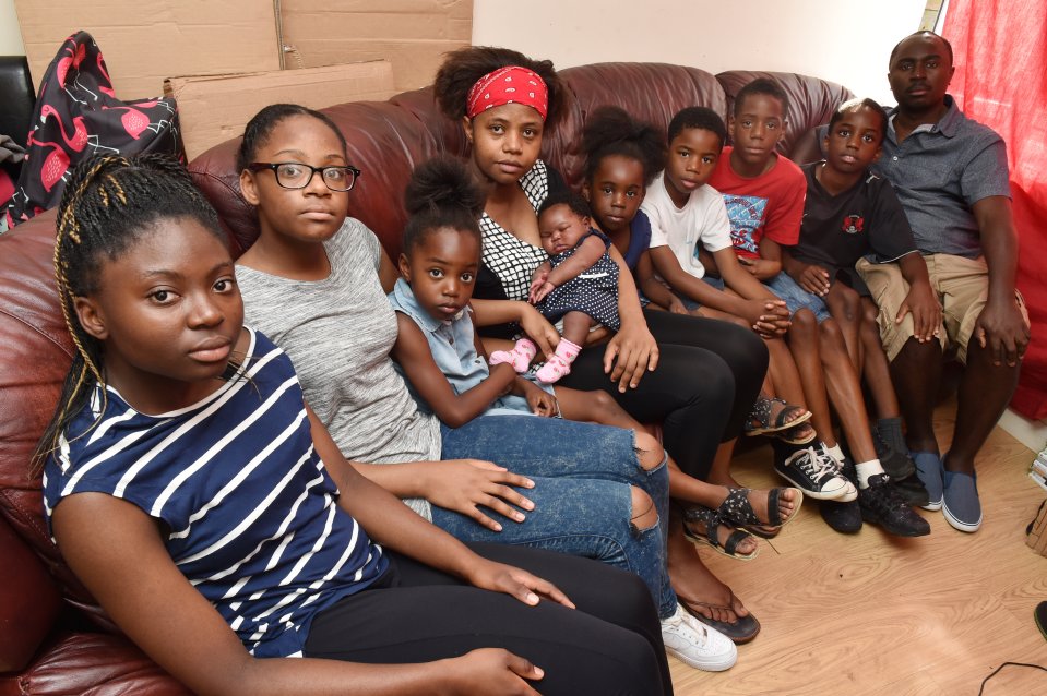 Full house ... the Sube family are outraged that Luton Council has offered to put them up in a five-bedroom property