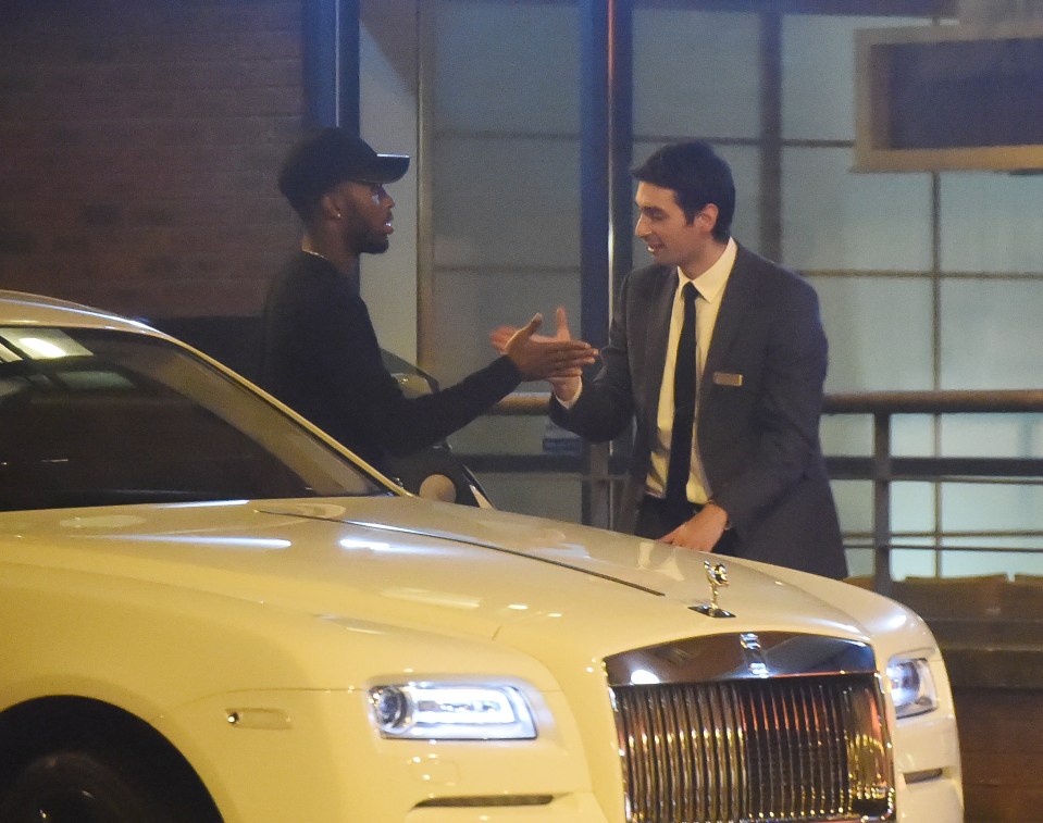 Sturridge then thanks the worker for his helped before driving away to enjoy his food