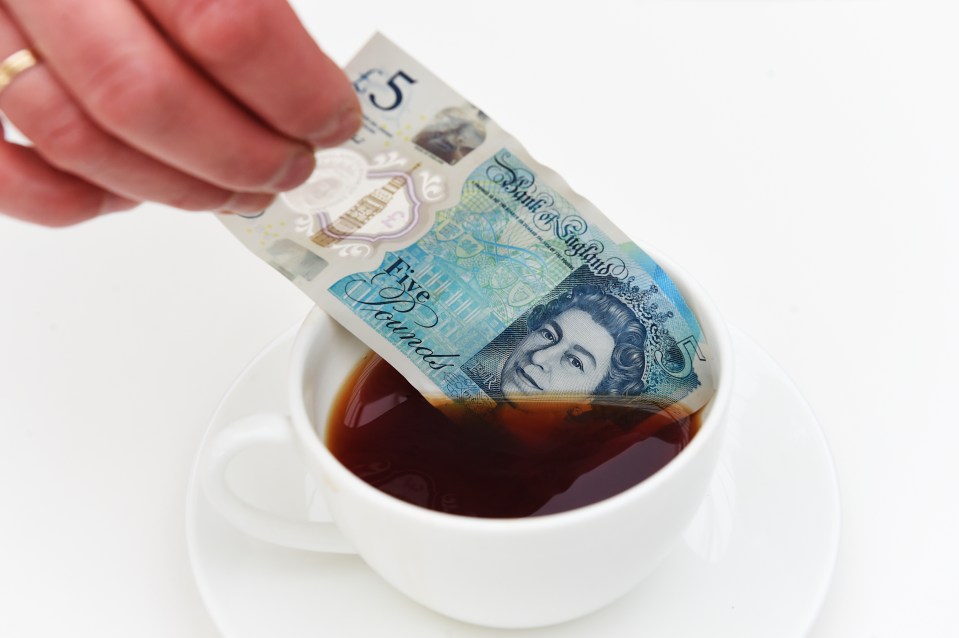  The new polymer £5 note featuring Sir Winston Churchill was dipped in liquid during it launch in June.