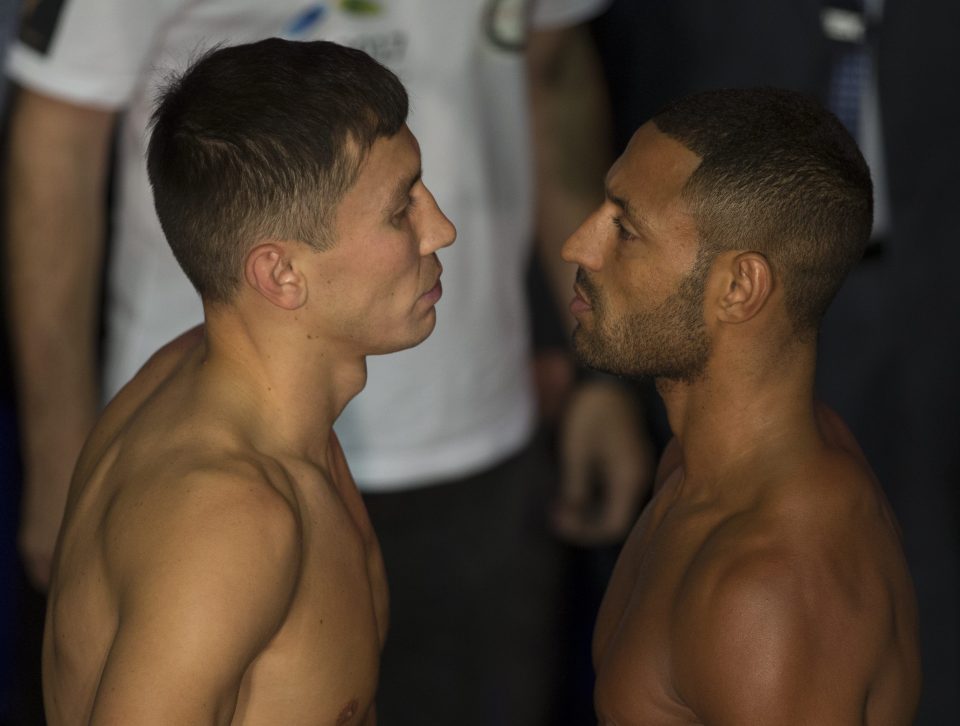 The pair came face-to-face at the O2 Arena as the talking has been done ahead of the mega-fight