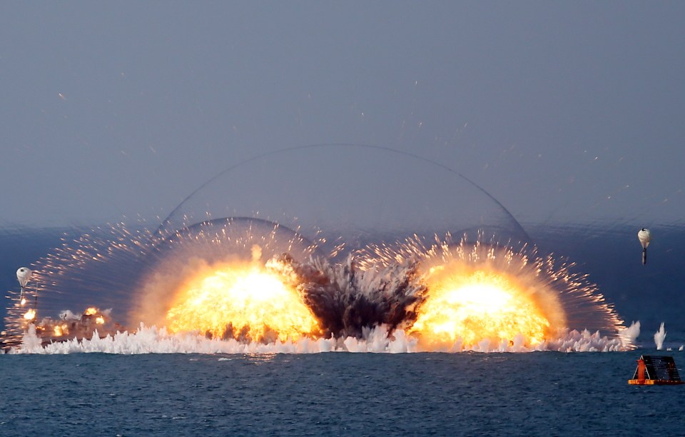 A thermobaric bomb explosion during the Caucasus 2016 strategic drill