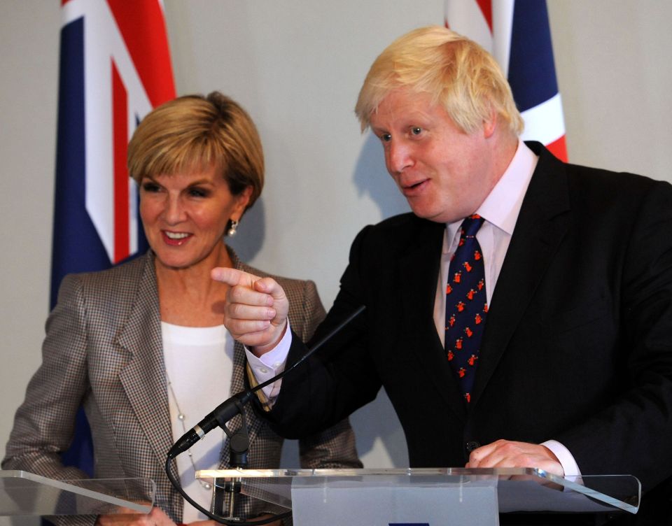  Boris Johnson distanced himself from the points based system while meeting Australian counterpart Julie Bishop