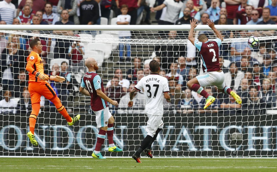  The West Ham defence were completely beaten by the delicate lob from Troy Deeney