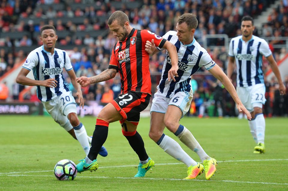  Jack Wilshere making his debut on loan against WBA