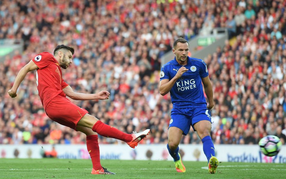  Adam Lallana continues his impressive start to the season scoring Liverpool's third against Leicester City