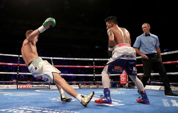 This was the shuddering left hook that ultimately ended the fight for Charlie Edwards at The O2