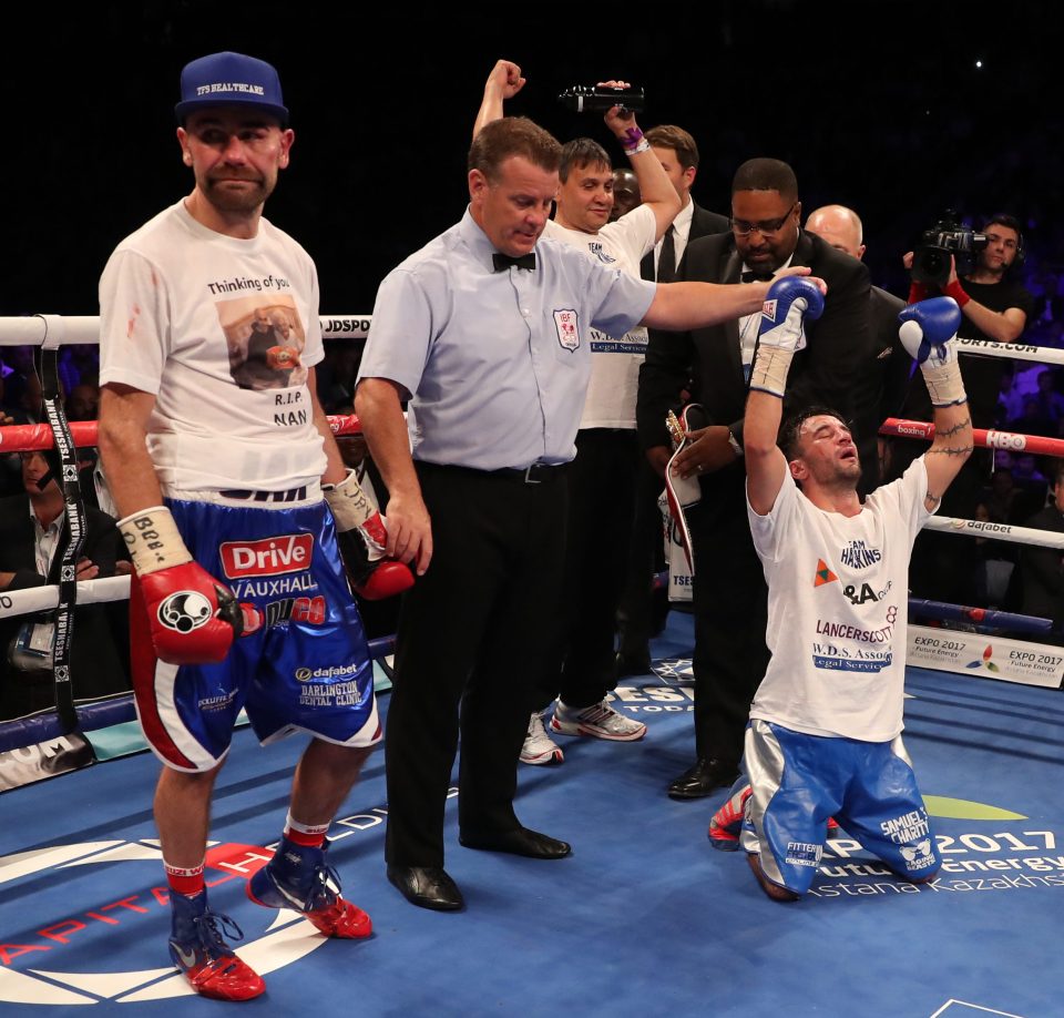 Haskins was a relieved man as he heard the result that meant he hung on to his title