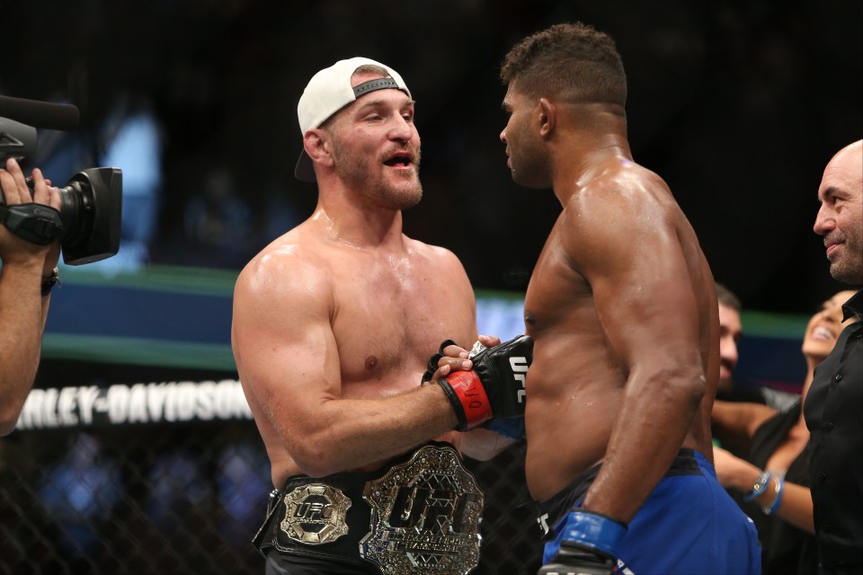  Miocic and Overeem shared a moment after their battle was over