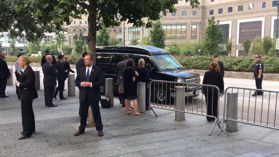 Clinton staggers into the car, with her taken to her daughter's apartment nearby