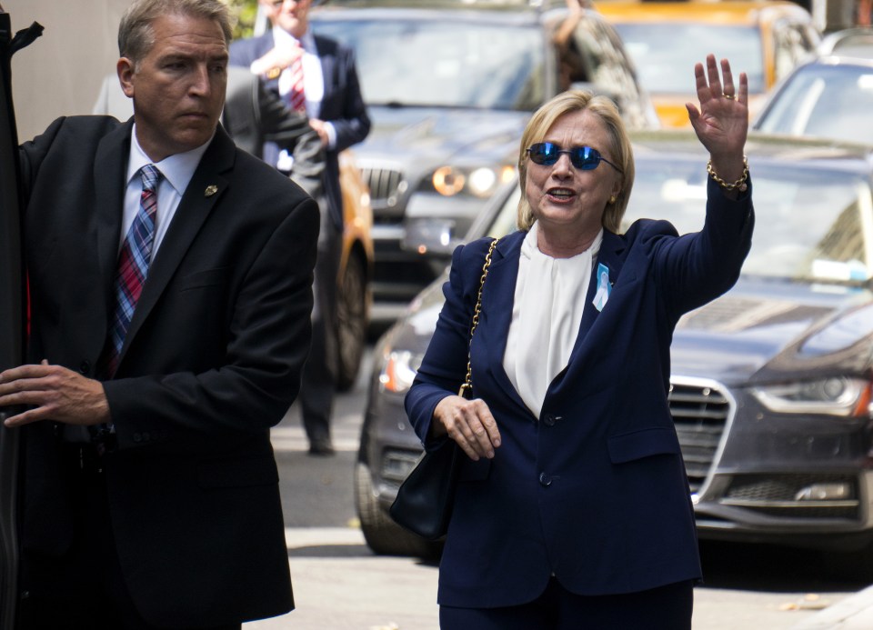 Clinton told reporters that she was feeling great as she left her daughter's apartment