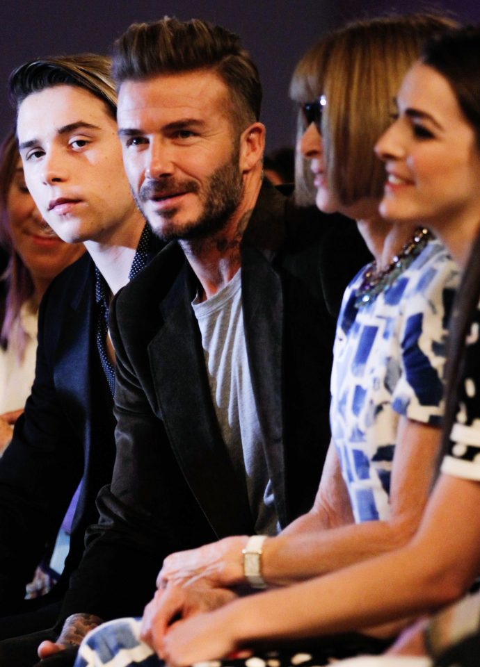 Cat walk queen ... the Beckham family were out in force to support Victoria for her latest fashion show offering