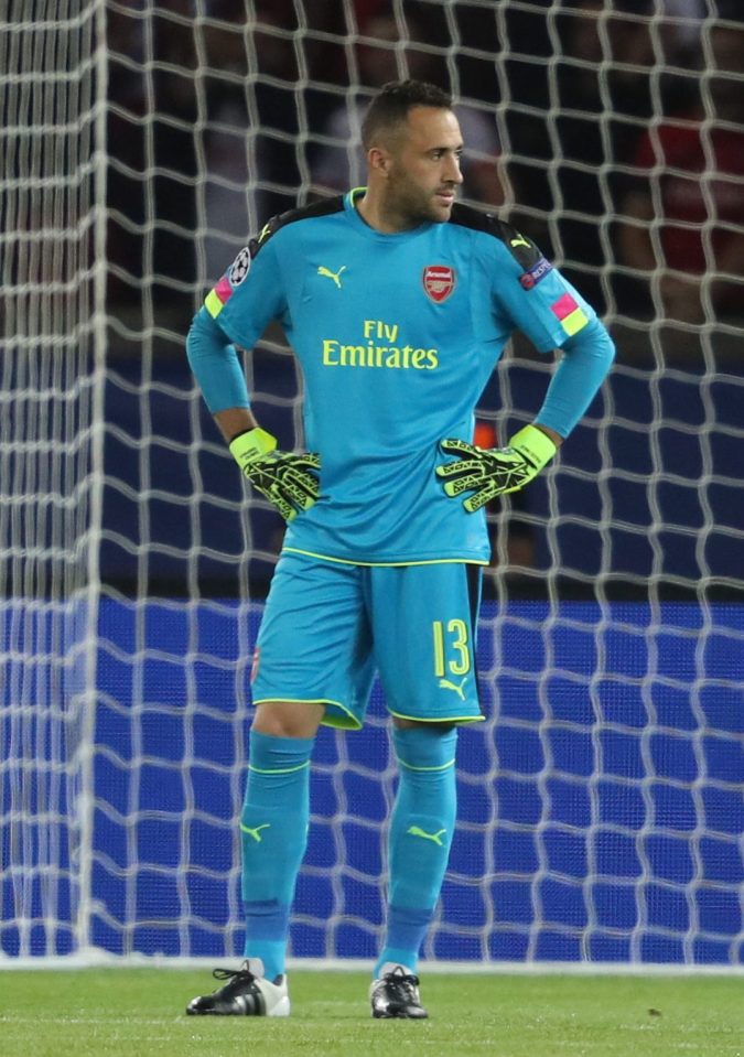 Arsenal goalkeeper cannot believe he has conceded a goal in 42 seconds in Paris