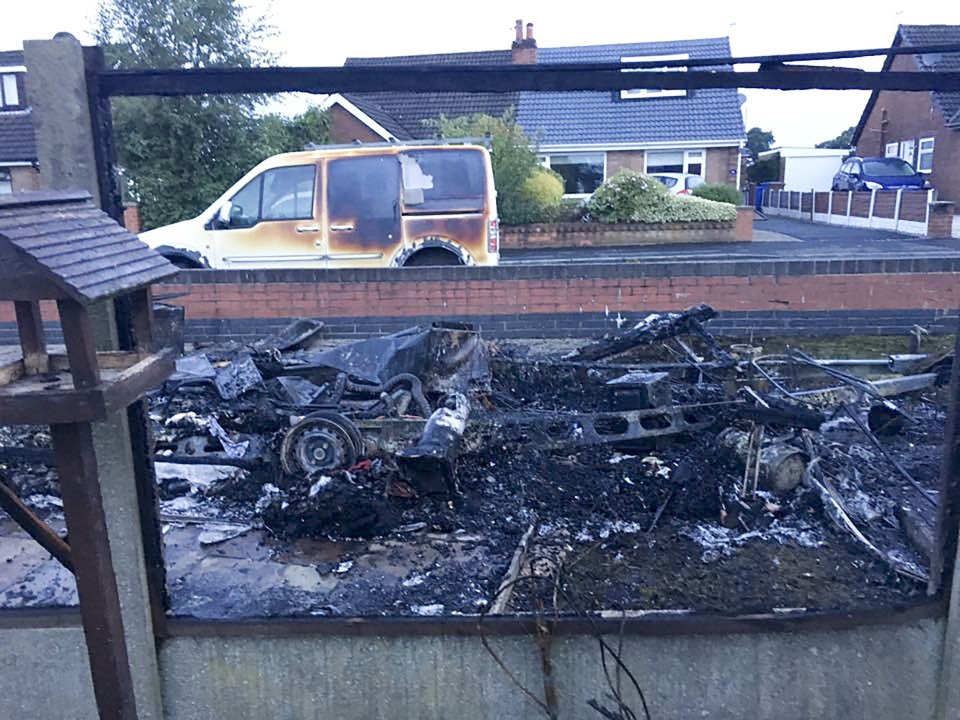  Almost nothing was left of the couple's "pride and joy" after it was torched