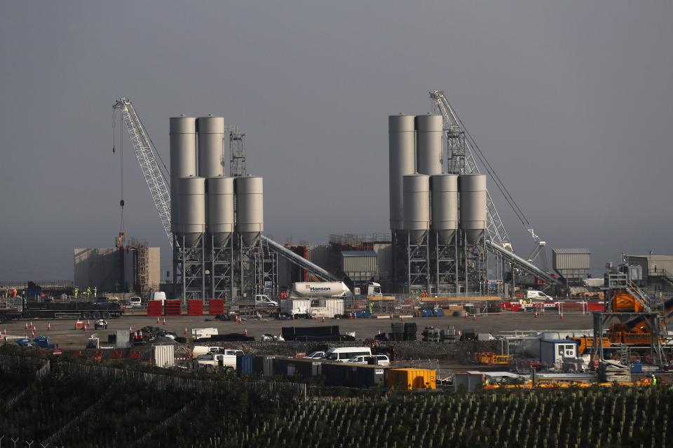 Hinkley Point C nuclear power station site is seen near Bridgwater in Britain