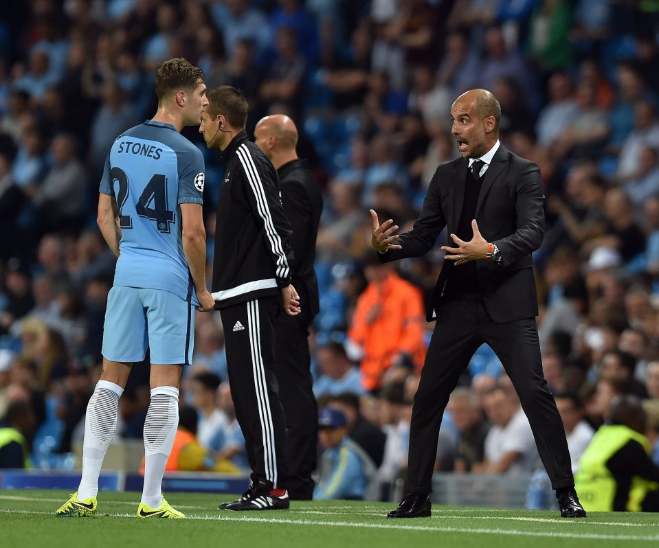 Guardiola is always giving instructions to his players 