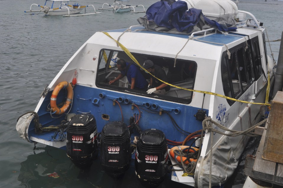  The boat (pictured) exploded 200 metres from the shore of Padang Bai Harbour on Thursday morning