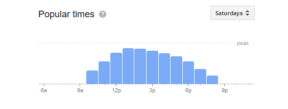  Scroll down to reveal the Popular Times chart