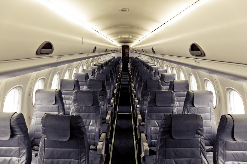 Empty airplane seats