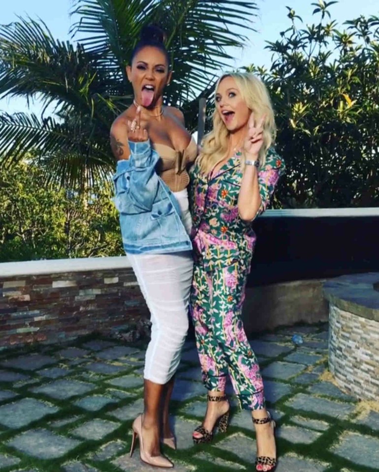  Mel B and Emma Bunton ham it up for the camera as they meet up in LA