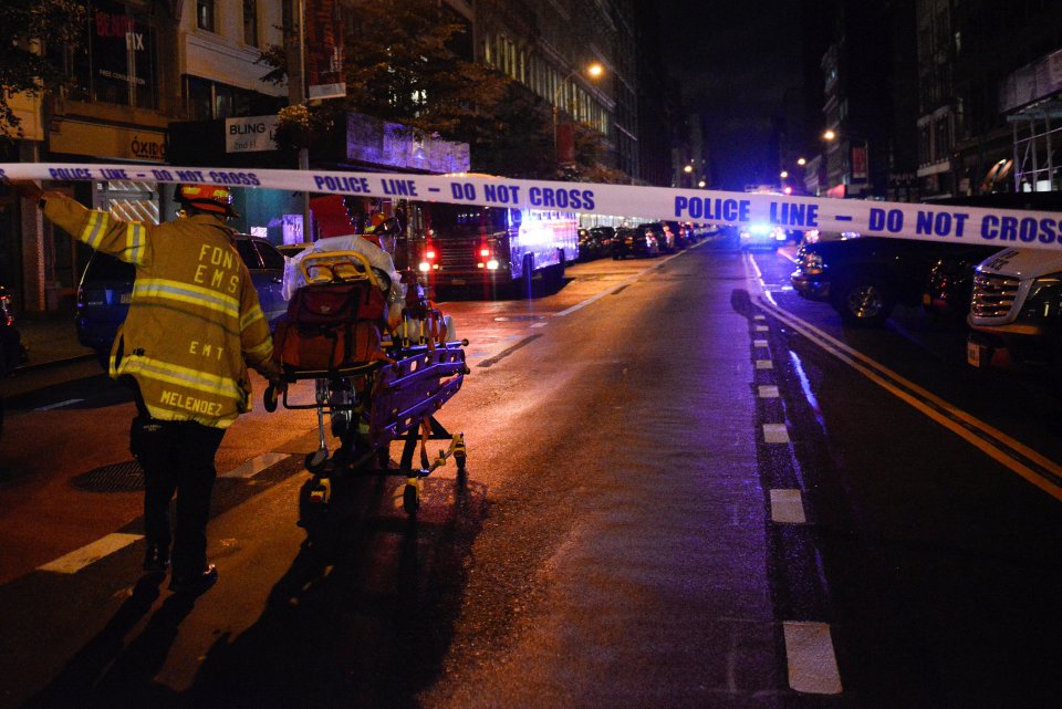  Emergency services raced to save those injured at the scene of the blast on Saturday night