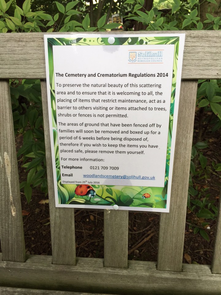 Solihull council put up a sign warning parents