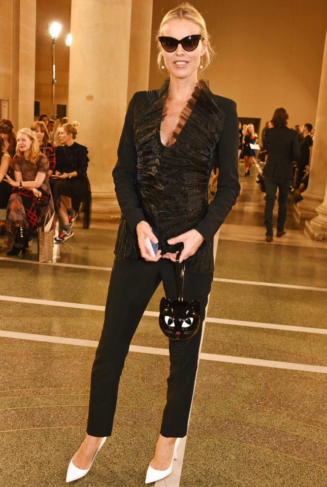 Eva Herzigova looked slick in an all black look