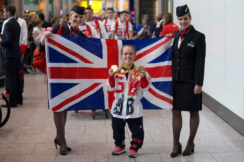  Ellie with her gold and bronze medals after the Rio Paralympics