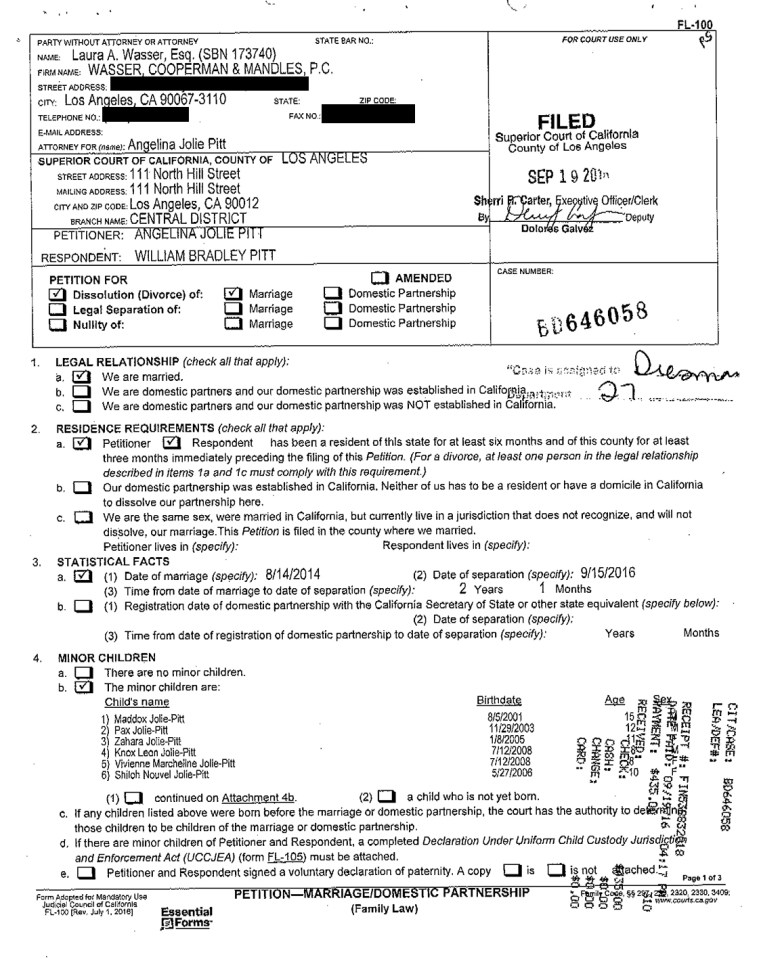  The leaked documents confirm that couple's split