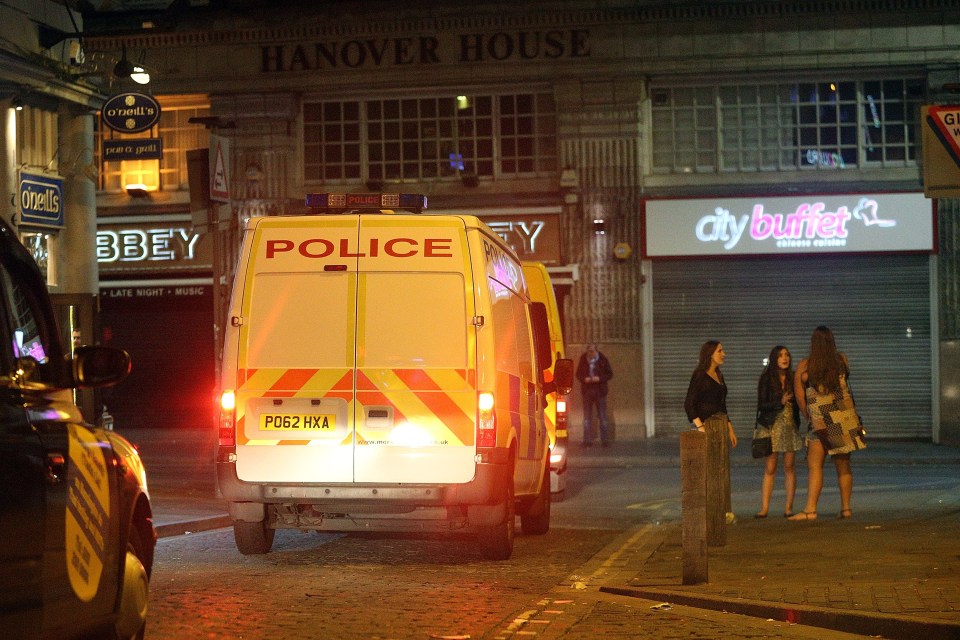  Police presence is heavy in the towns and cities as the Fresher's Week continues and young students head to bars and clubs - here seen in Portsmouth