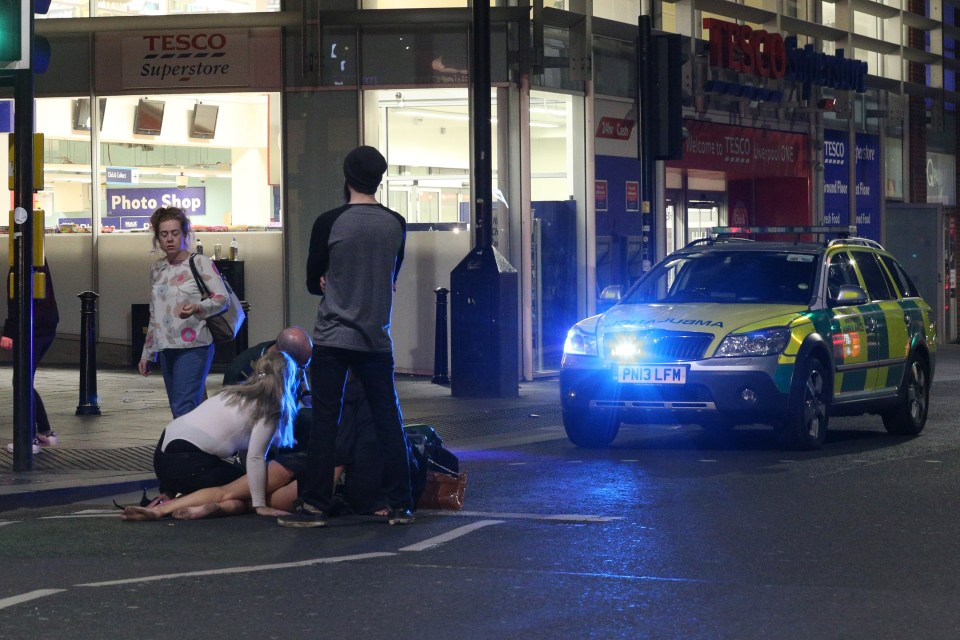  An ambulance is called to tend to someone who may have had too much to drink on a night out from Liverpool University