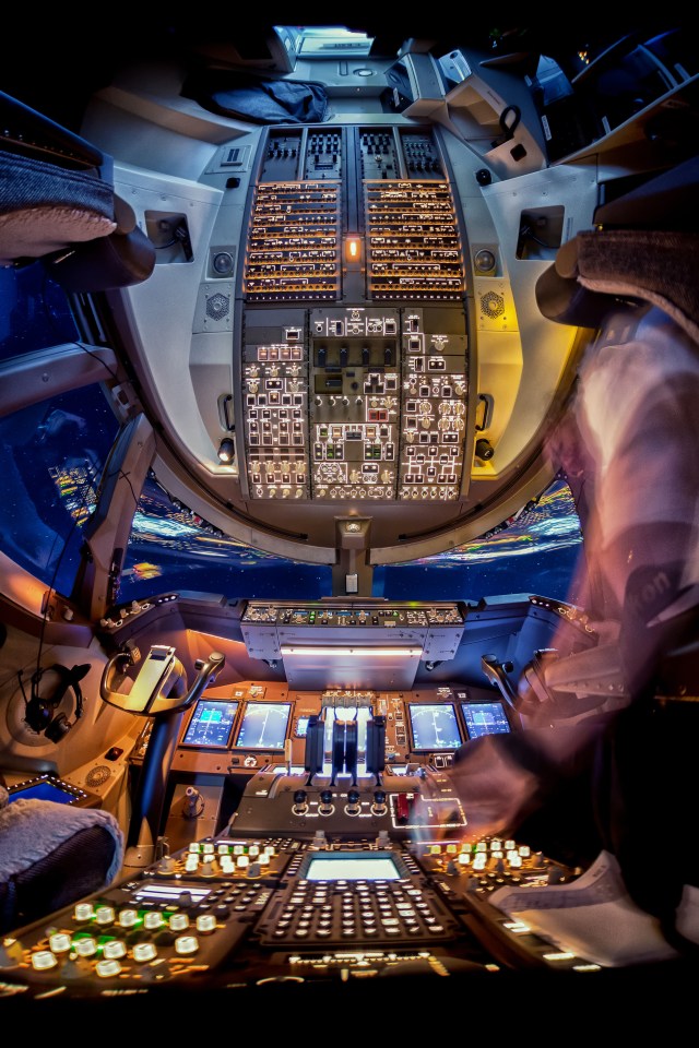 The stunning view from inside the cockpit