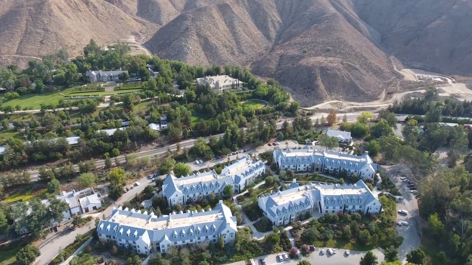  Drone footage shows Scientology 'Gold Base' headquarters in California