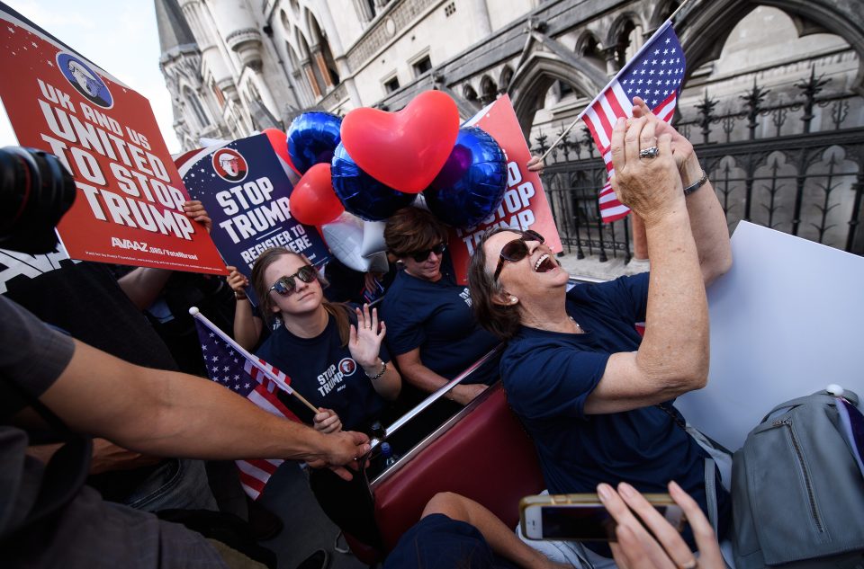  It's selfie time as the bus makes its way around London spreading its voting message