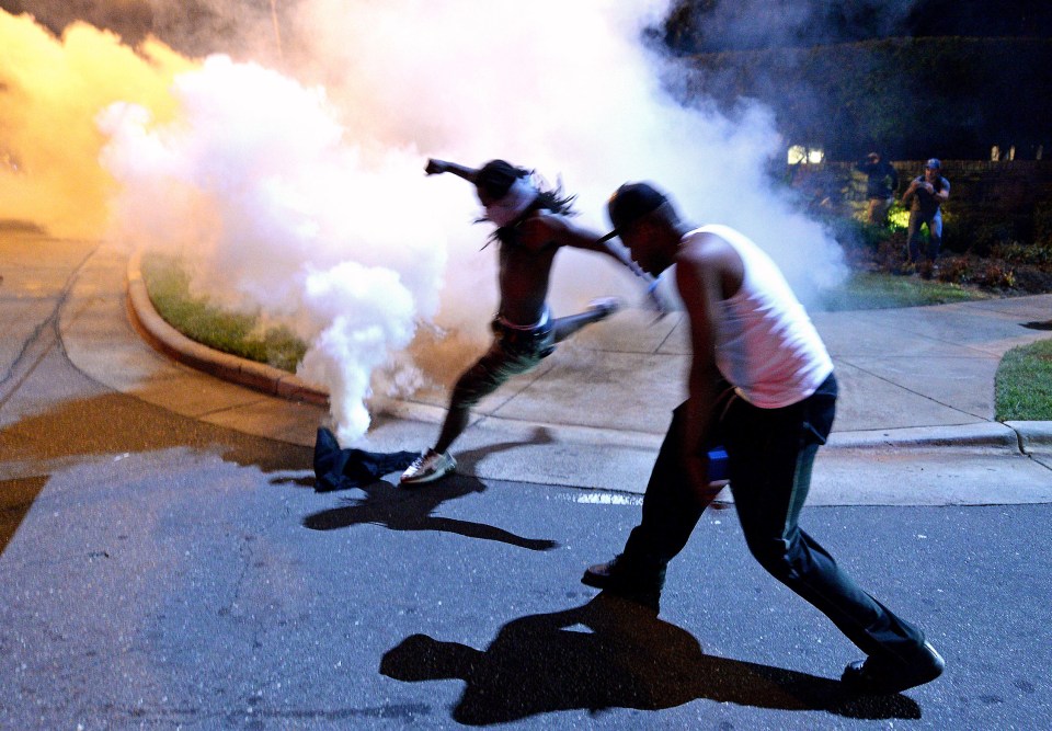 Protesters demonstrate in Charlotte