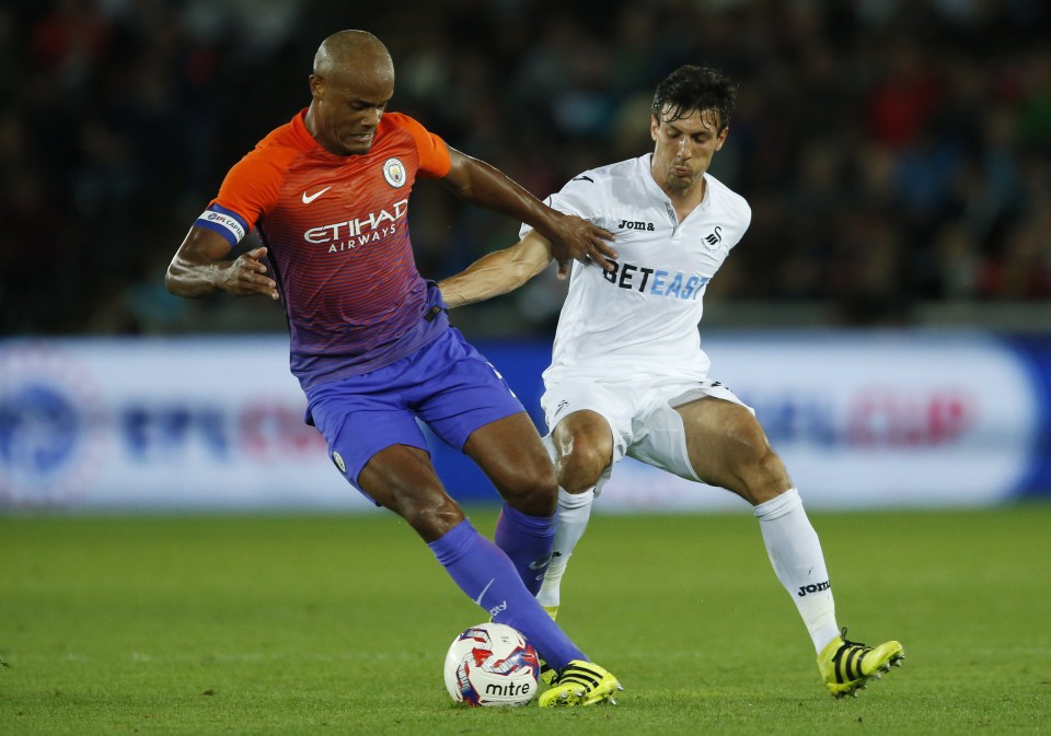 Vincent Kompany started alongside John Stones in defence