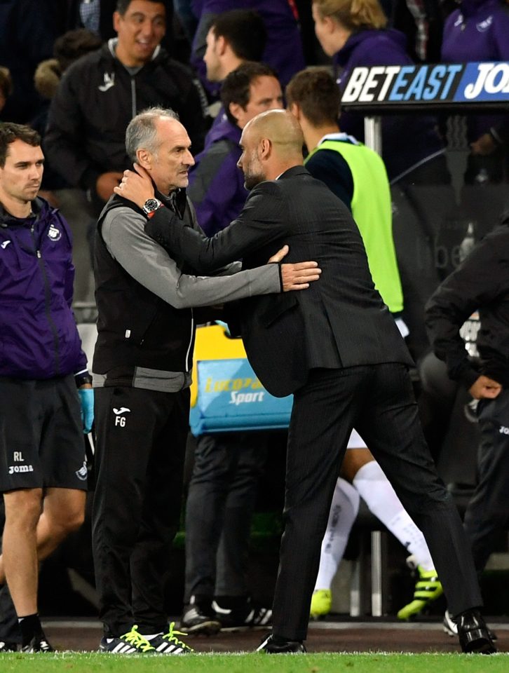 Saturday's game will see managers Francesco Guidolin and Pep Guardiola lock horns once again