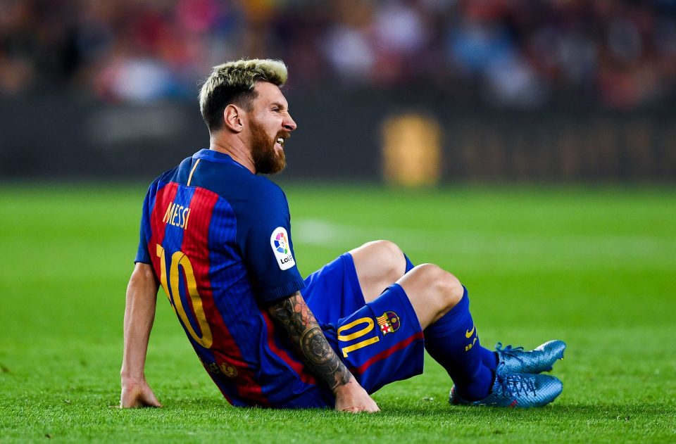  Barcelona's Lionel Messi also lines up in a central position