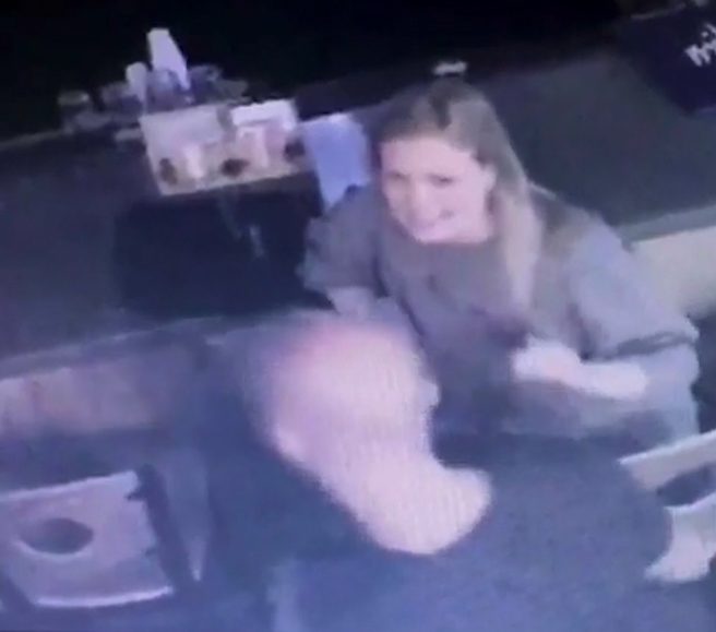 Jacqueline Vandagriff, 24, is seen in the bar with Dean Bryant