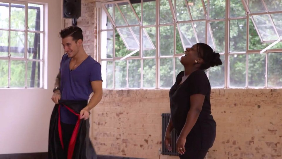 EastEnders star Tameka Empson also couldn’t resist a giggle as she danced with Gorka Marquez