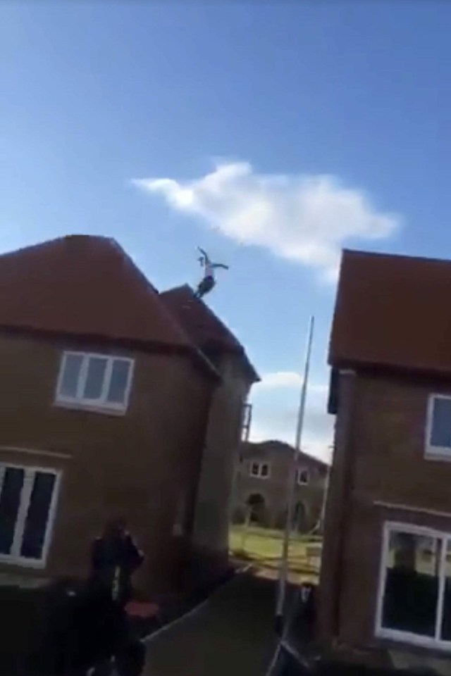 The jumper miraculously lands on his feet