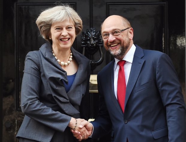 Theresa May and Martin Schulz