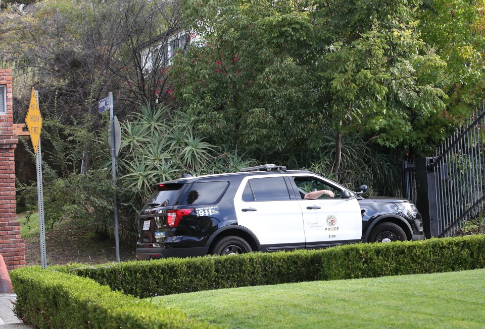  Police arrive at the Jolie Pitt compound after child abuse allegations against Brad