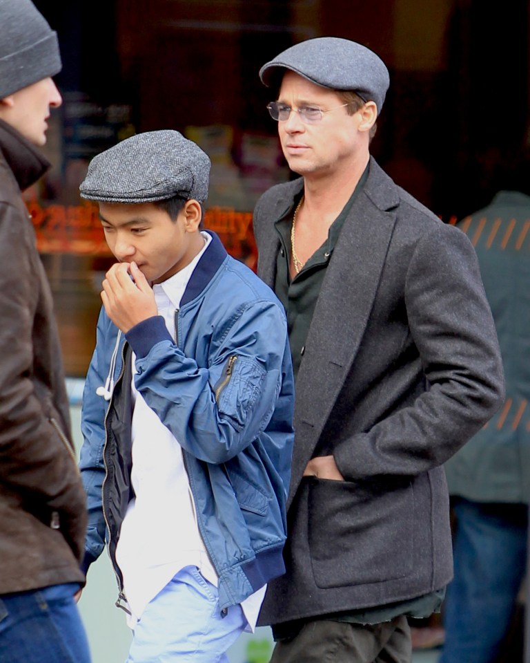 Teenage tensions . . . Brad Pitt and eldest son Maddox amid claims they 'clashed' on private jet