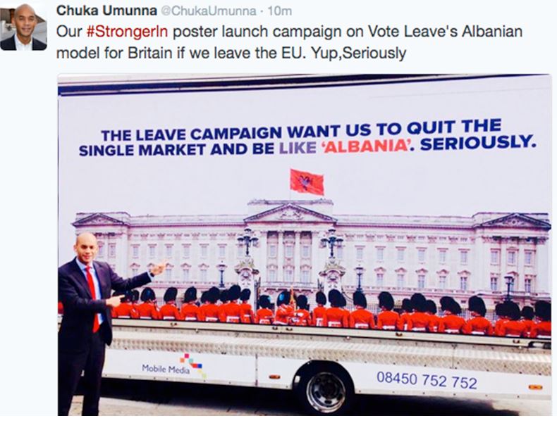  U-turn . . . The former shadow minister previously mocked the Vote Leave campaign in April