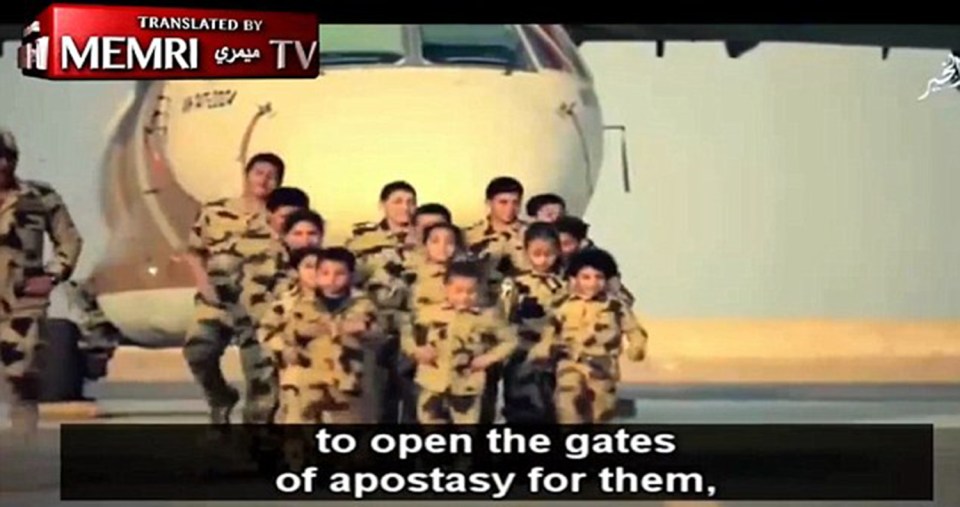 Cubs of the caliphate in a training video